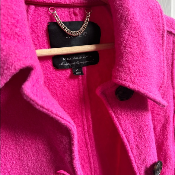 J. Crew Italian Boiled Wool light Pink Wool Coat Size 0 - Picture 6 of 9
